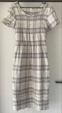ramlossa ロングワンピース 半袖 ウエストマーク