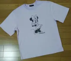 【メランクルージュ】ミニーマウス　Tシャツ　ラベンダー　М　大きめ　ディズニー