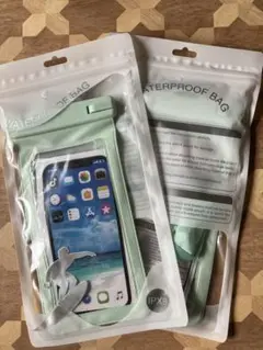 IPX8 防水ケース ミントグリーン サーフィンデザイン