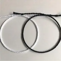 ハンドメイドミサンガ2本セット　アンクレット　ホワイト　BK