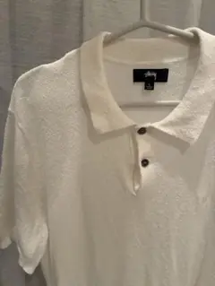 Stussy ホワイト ポロシャツ Lサイズ