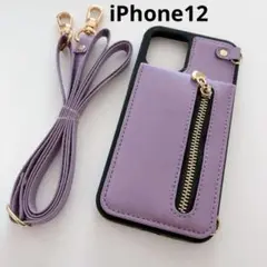 iPhone12ケース ショルダー ストラップ カード収納 お財布