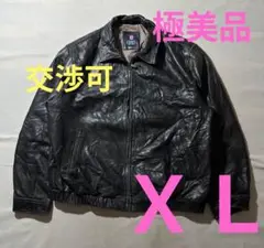 CHAPS 90sビンテージ 本革 襟付 レザージャケット ブラック Lサイズ CHAPS Leather Jacket Riders Jacket L Black Cowhide Lining