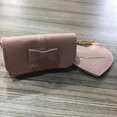 ハート型チャーム付きミニポーチ