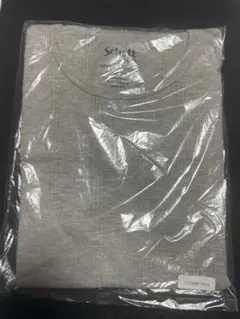【Schott】ショット 無地 リプ クールネック Tシャツ グレー サイズL