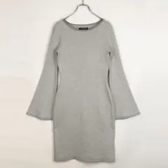 ローレンラルフローレン ヘリンボーン フレア袖ワンピース