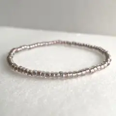 ガラスビーズブレスレット　クリアオーロラモーヴ