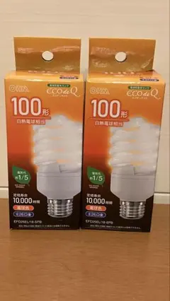 OHM ECO de Q 100形 白熱電球 2個セット