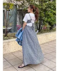 【人気完売品】アングリッド♡ワンピース♡キャミソール♡ギンガムチェック♡スカート