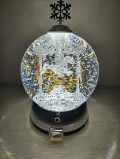 スノードーム　回転木馬（イルミネーション　ラメ　クリスマス　誕生日等に）