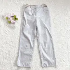 美品★ 【ジャンニロジュディチェ】 薄手 リネン混 カジュアルパンツ (XS)