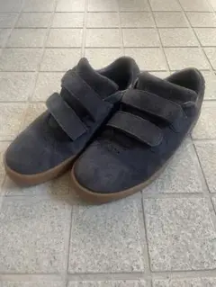 AREth アース　velcro ベルクロ　スニーカー　スエード　ネイビー