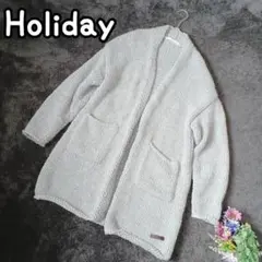 ホリデイ ジャケット ロング ニット カーディガン【F】ハンドメイド ガウン
