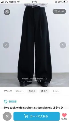 SINSS Two tuck wide straight stripe M
