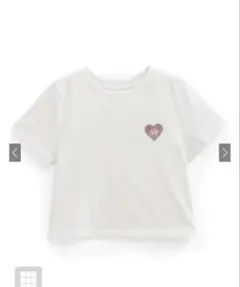 GRL ハートワッペンショート丈Tシャツ