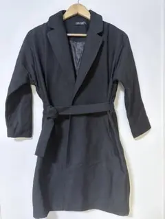 黒 テーラードジャケット ウエストベルト付き