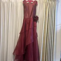 ワインレッド アシンメトリックドレス