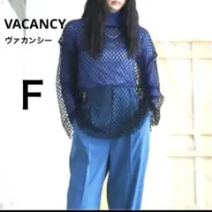 美品【VACANCY】ヴァカンシー　黒　メッシュ　トップス　ワンピース　長袖　Ｆ