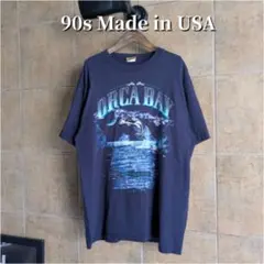 90s USA製 Orca Bay シャチ　アニマル　Tシャツ シングルステッチ