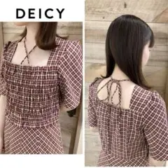 デイシー DEICY 赤　ロングチェックワンピース