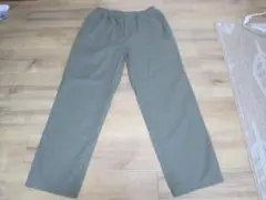 イージーパンツ　麻混　Mサイズ　カーキ　美品