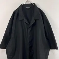 USA古着 visivo ポリ シャツ 黒 オープンカラーシャツ 開襟シャツ