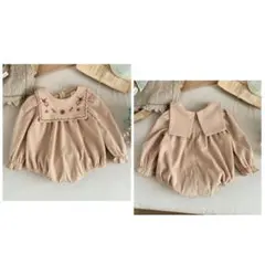 SHEIN コーデュロイ刺繍ロンパース