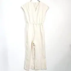 新品 ユアーズ オールインワン ワイドパンツ ベージュ M 美品 カジュアル 春