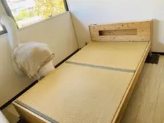 セミダブル棚付きヒノキ畳ベッドフレーム 相談可