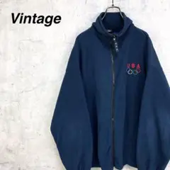 希少 90s ヴィンテージ フリースブルゾン オリンピック USA 刺繍 美品