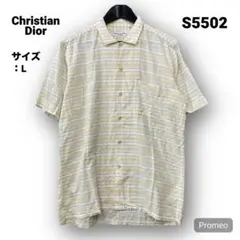 【即購入OK】Christian Dior 半袖シャツ サイズL ボーダー