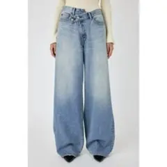 moussy CROSS WAIST WIDE STRAIGHT ライトブルー