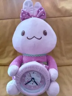 マザーガーデン　うさもも　ぬいぐるみ時計　うさちゃん 　水玉いちご