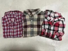 男の子 100cm チェックシャツ 3枚 カジュアル おでかけ用 保育園行事にも