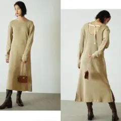 FRAY I.D (フレイ アイディー)ワッフルカットワンピース バックオープン