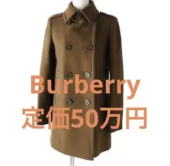 Burberry 裏面ノバチェック柄 ロゴボタン ウールコート