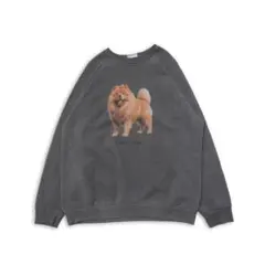 古着 チャウチャウ 犬 スウェット ライトグレー サイズXL*ST211