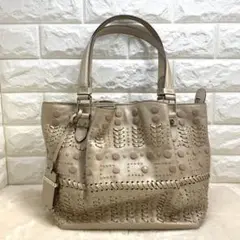 TOD'S フラワーハンドバッグ スタッズ