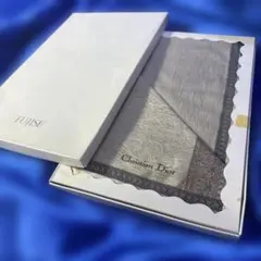 【未使用】Christian Dior ハンカチ 綿麻 箱入り シミあり