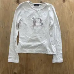 $ BURBERRY ロゴ入り クルーネック長袖Tシャツ 14号