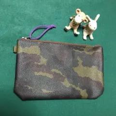緑迷彩柄ラミネートポーチＢ