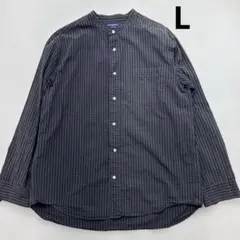 ジムフレックス スタンドカラー/チェック柄シャツ Lサイズ 日本製