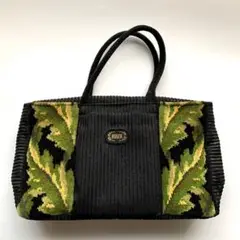 【美品】フェイラー メッシュハンドバッグ ブラック×グリーン