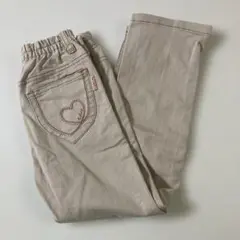 ベージュ ゴムウエスト パンツ ハートポケット110サイズ