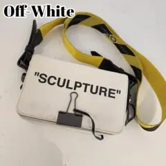 美品✨オフホワイト キャンバス クリップ レザー ホワイト ダイアグ ショルダー