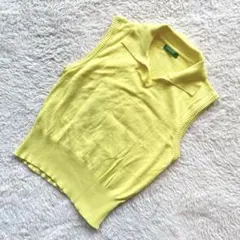 ユナイテッドカラーズ【S】イエロー ノースリーブ ポロシャツ スキッパー