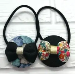 【306】ハンドメイド38mm くるみボタン　ヘアゴム