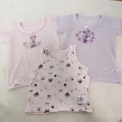 100サイズ　ミニーマウス プリント タンクトップ・Tシャツセット