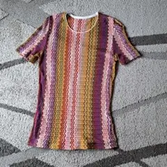 新品同様【MISSONI】秋カラー半袖クルーネックカットソー