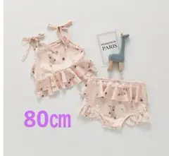 80cm フリル付き花柄セパレート水着　再入荷♡